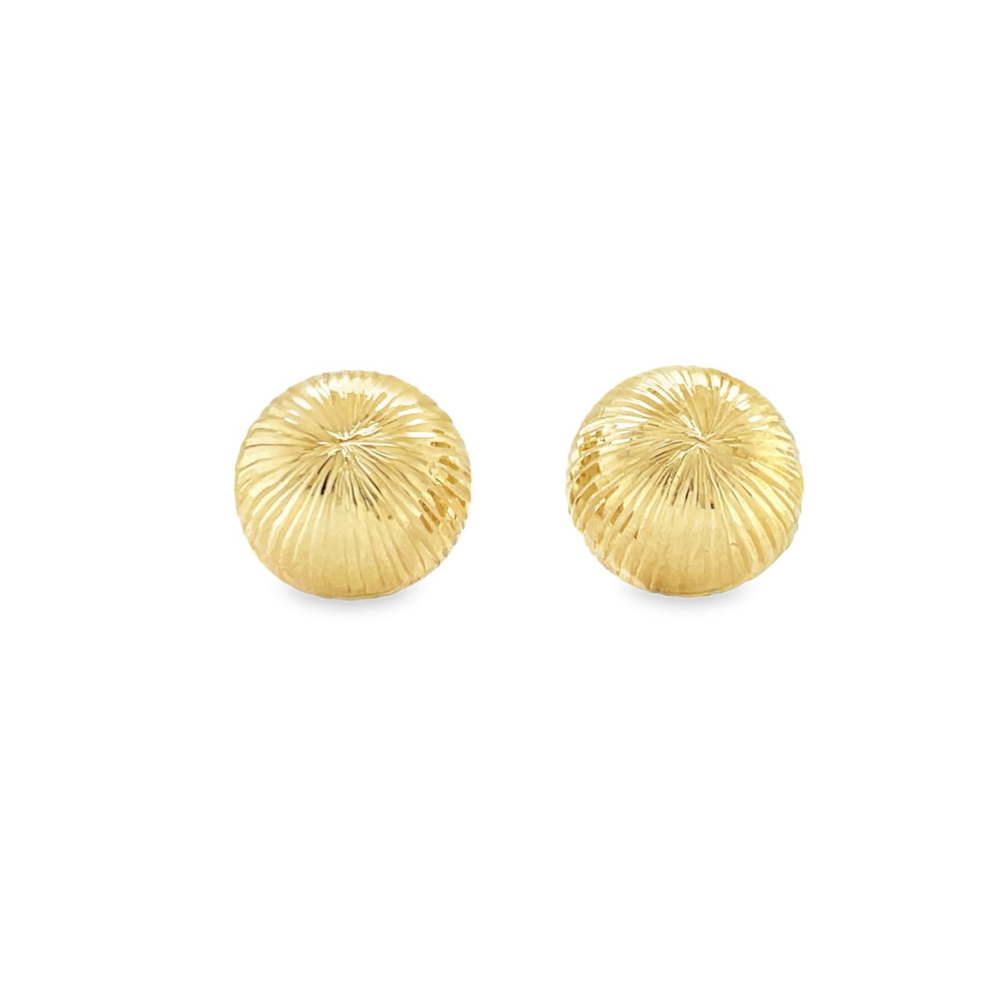 Jai's 14K Yellow Gold Diamond-cut Button Studs