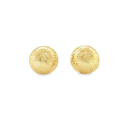 Jai's 14K Yellow Gold Diamond-cut Button Studs