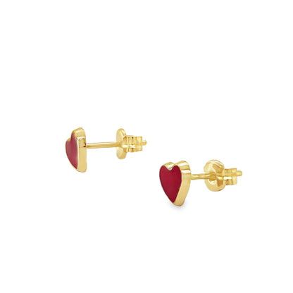 Jai's 14K Yellow Gold Vibrant Baby Heart Studs