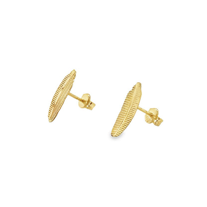 Jai's 14K Yellow Gold Leaf Studs