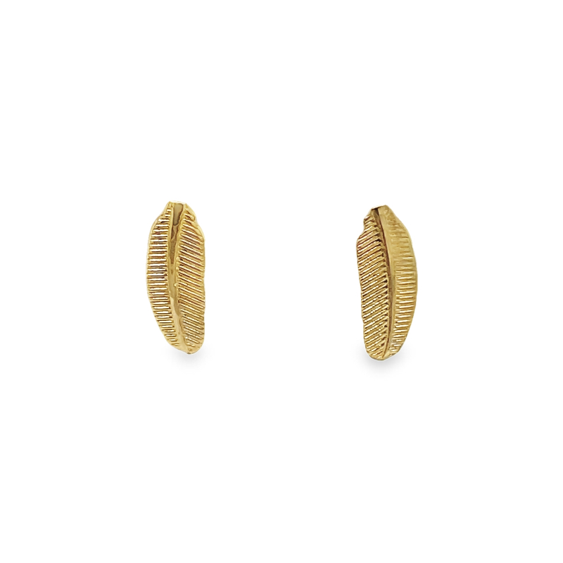 Jai's 14K Yellow Gold Leaf Studs