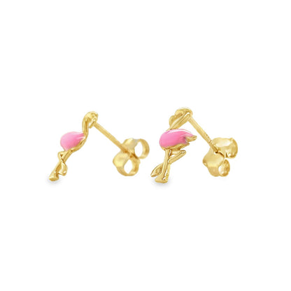 Jai's 14K Yellow Gold Baby Flamingo Studs