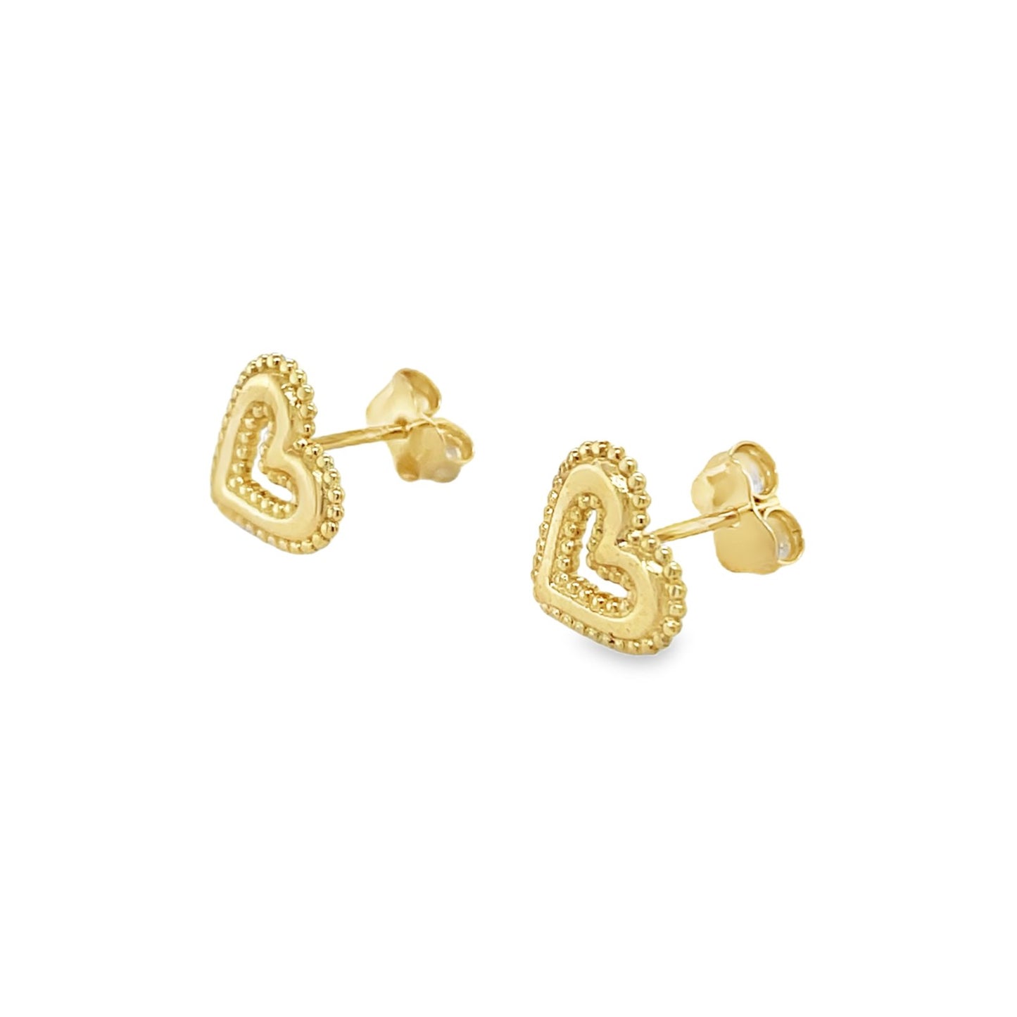 Jai's 14K Yellow Gold Heart Studs