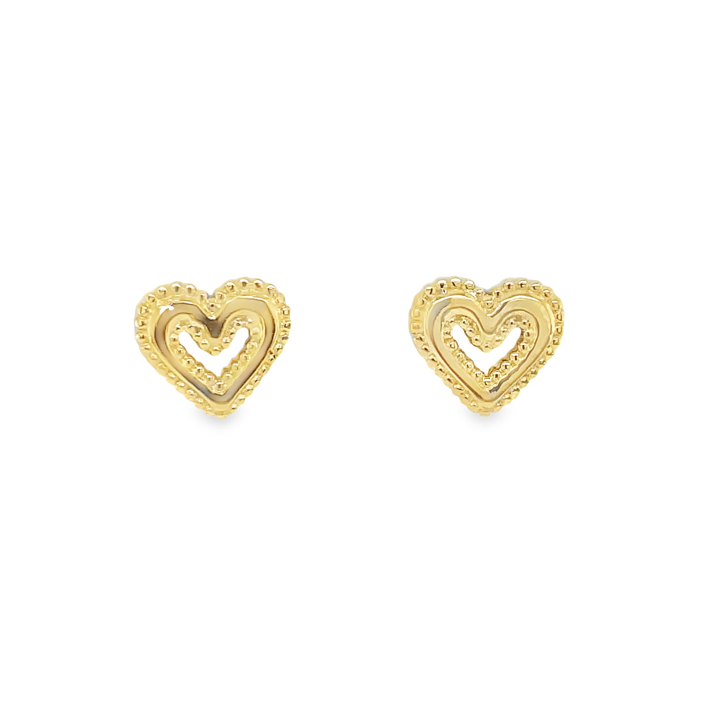 Jai's 14K Yellow Gold Heart Studs