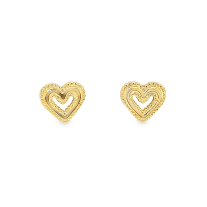 Jai's 14K Yellow Gold Heart Studs