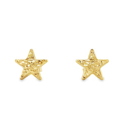 Jai's 14K Yellow Gold Baby Diamond-cut Star Studs
