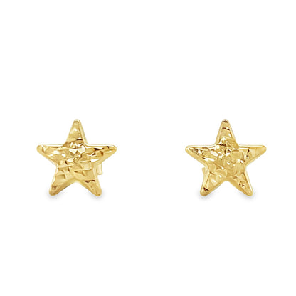 Jai's 14K Yellow Gold Baby Diamond-cut Star Studs