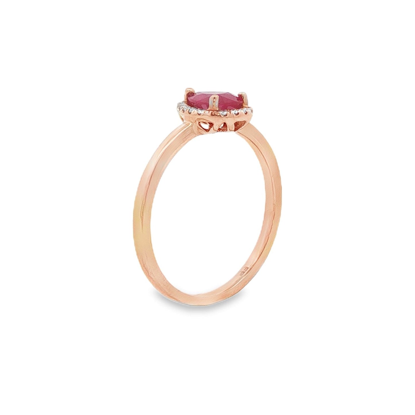 Jai's 14K Rose Gold Pear-cut Ruby & Diamond Ring
