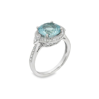 Jai's 14K White Gold Aquamarine & Diamond Ring