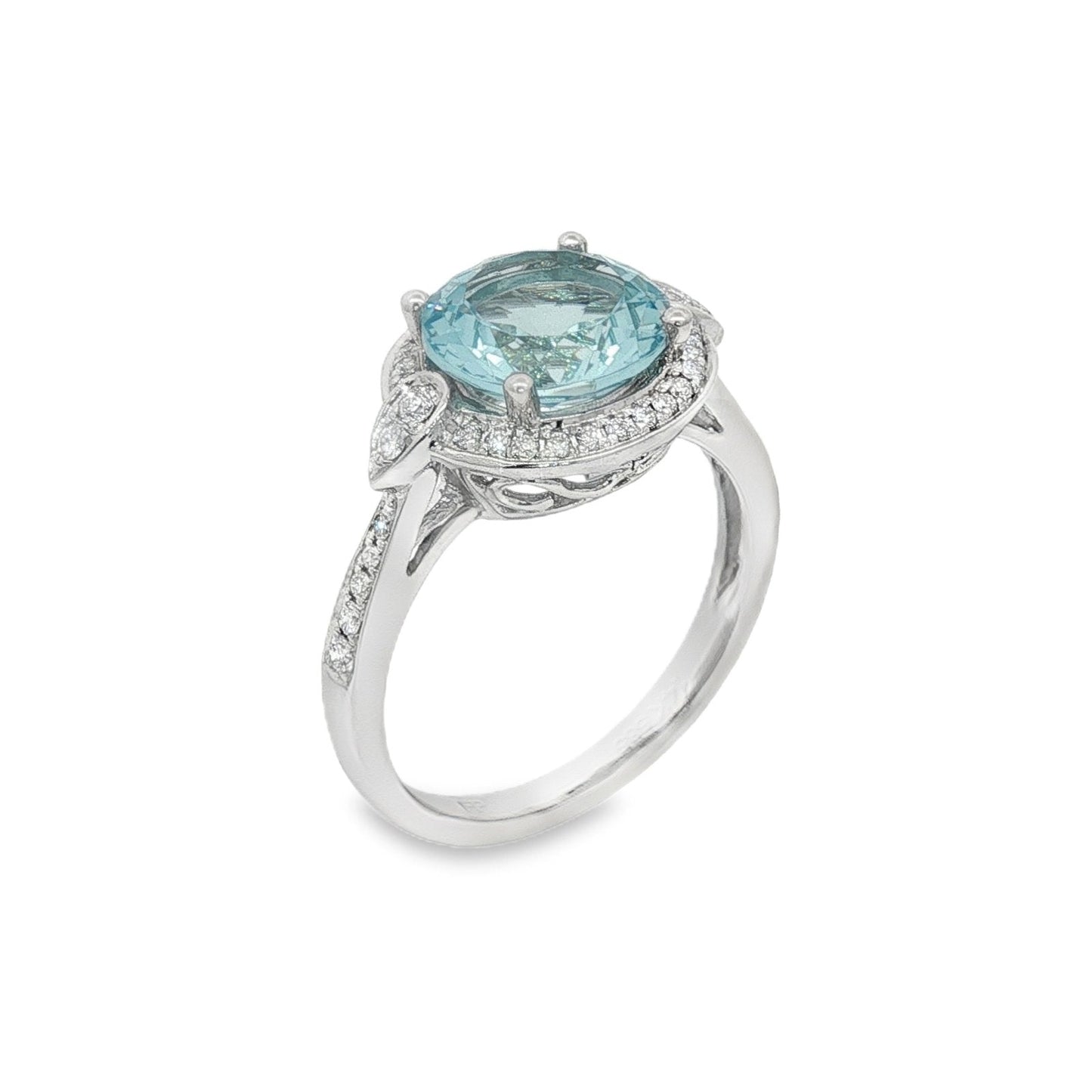 Jai's 14K White Gold Aquamarine & Diamond Ring