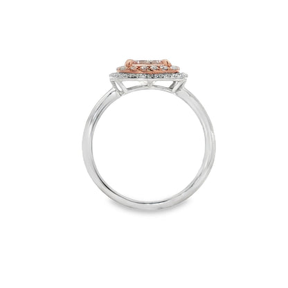 Jai's 14K Two-tone Cushion-cut Morganite & Diamond Ring