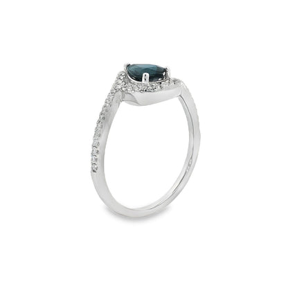 Jai's 14K White Gold Pear-cut Sapphire & Diamond Ring