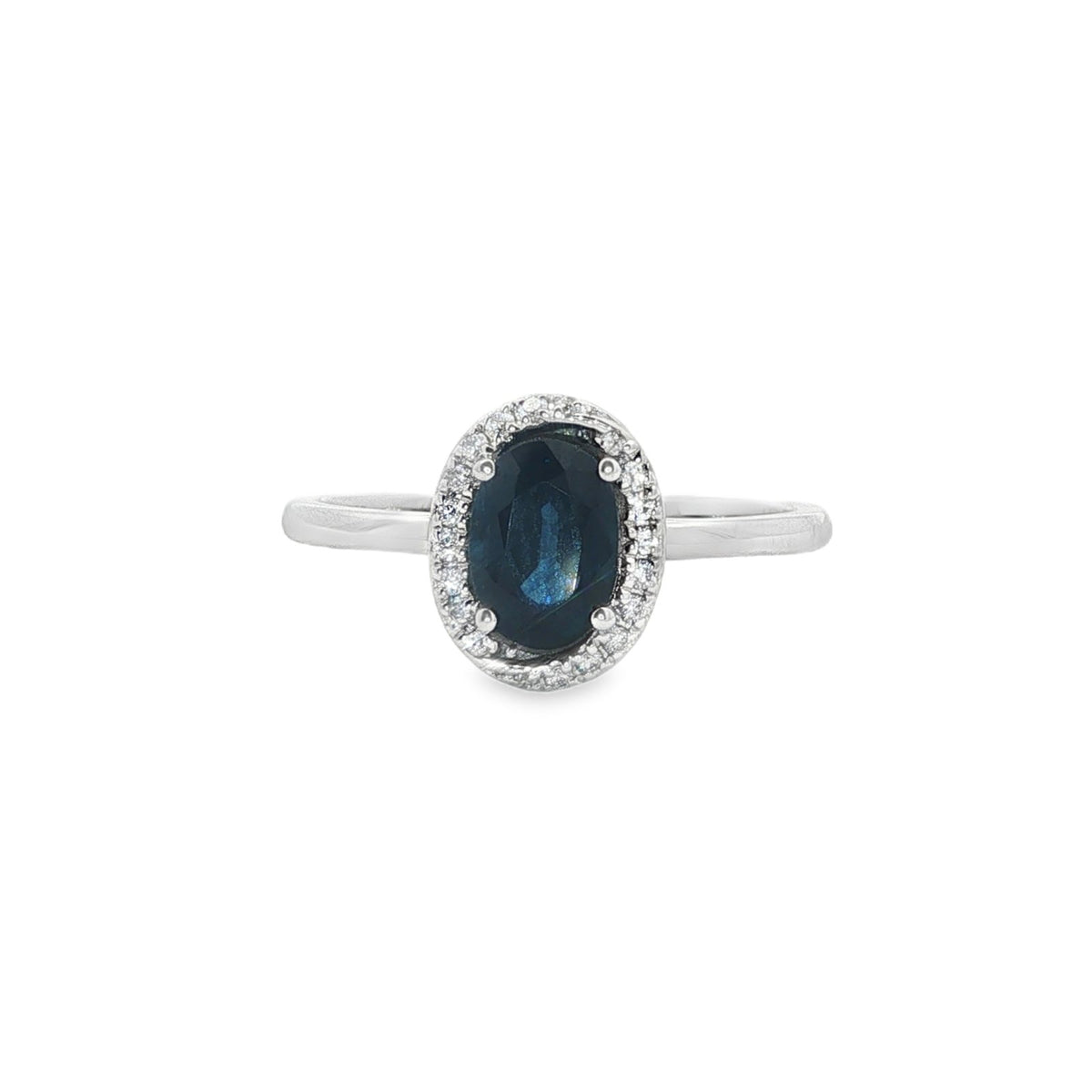Jai's 14K White Gold Oval Sapphire & Diamond Ring