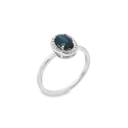 Jai's 14K White Gold Oval Sapphire & Diamond Ring