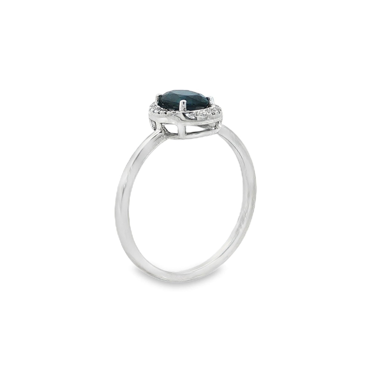 Jai's 14K White Gold Oval Sapphire & Diamond Ring