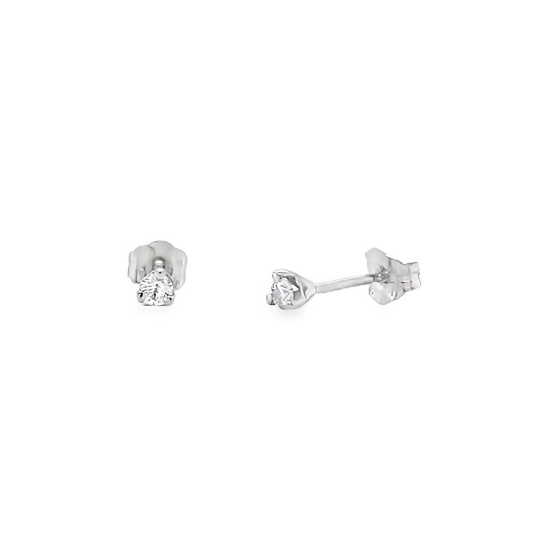 Jai's 14K White Gold 0.1-carat Solitaire Diamond Martini Studs
