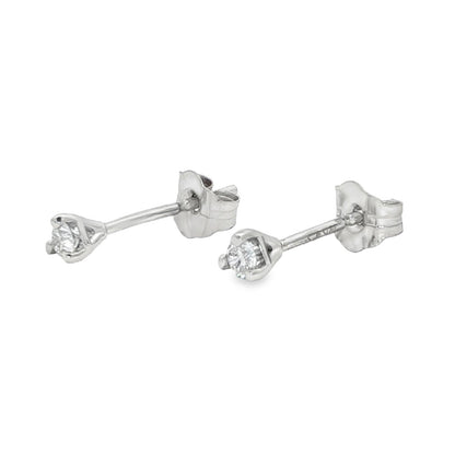 Jai's 14K White Gold 0.1-carat Solitaire Diamond Martini Studs