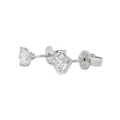 Jai's 14K White Gold 1-carat Solitaire Diamond Martini Studs