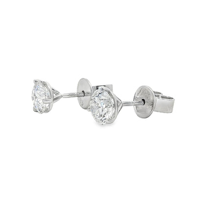 Jai's 14K White Gold 1-carat Solitaire Diamond Martini Studs