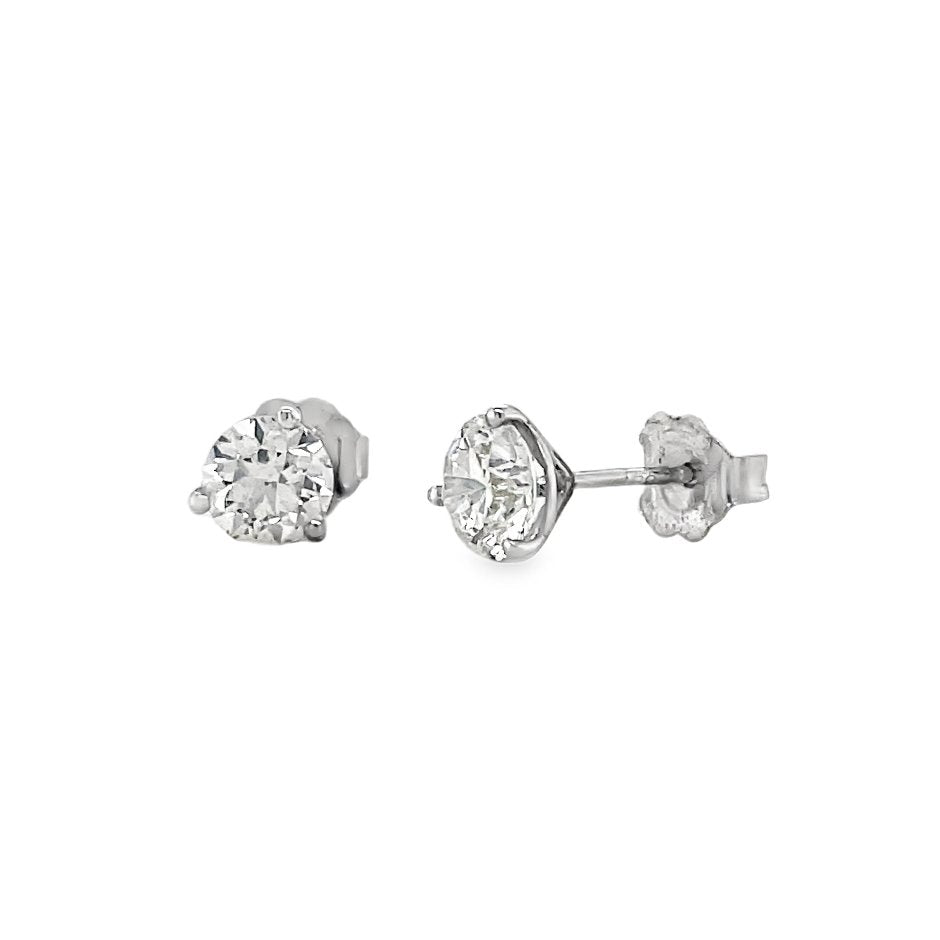 Jai's 14K White Gold 1.25-carat Solitaire Diamond Martini Studs