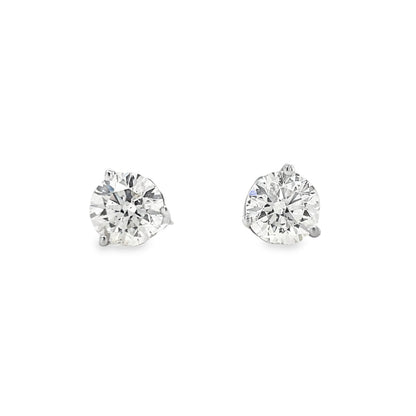 Jai's 14K White Gold 1.25-carat Solitaire Diamond Martini Studs