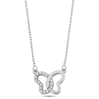 Jai's 14K White Gold Diamond Butterfly Necklace