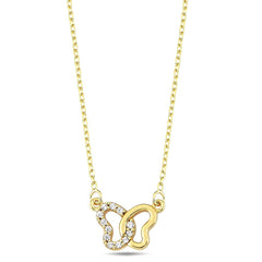 Jai's 14K Yellow Gold Petite Diamond Butterfly Necklace