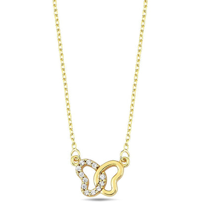 Jai's 14K Yellow Gold Petite Diamond Butterfly Necklace