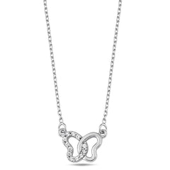 Jai's 14K White Gold Petite Diamond Butterfly Necklace
