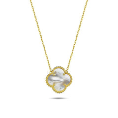 Jai's 14K Yellow Gold Mother-of-Pearl Clover Necklace