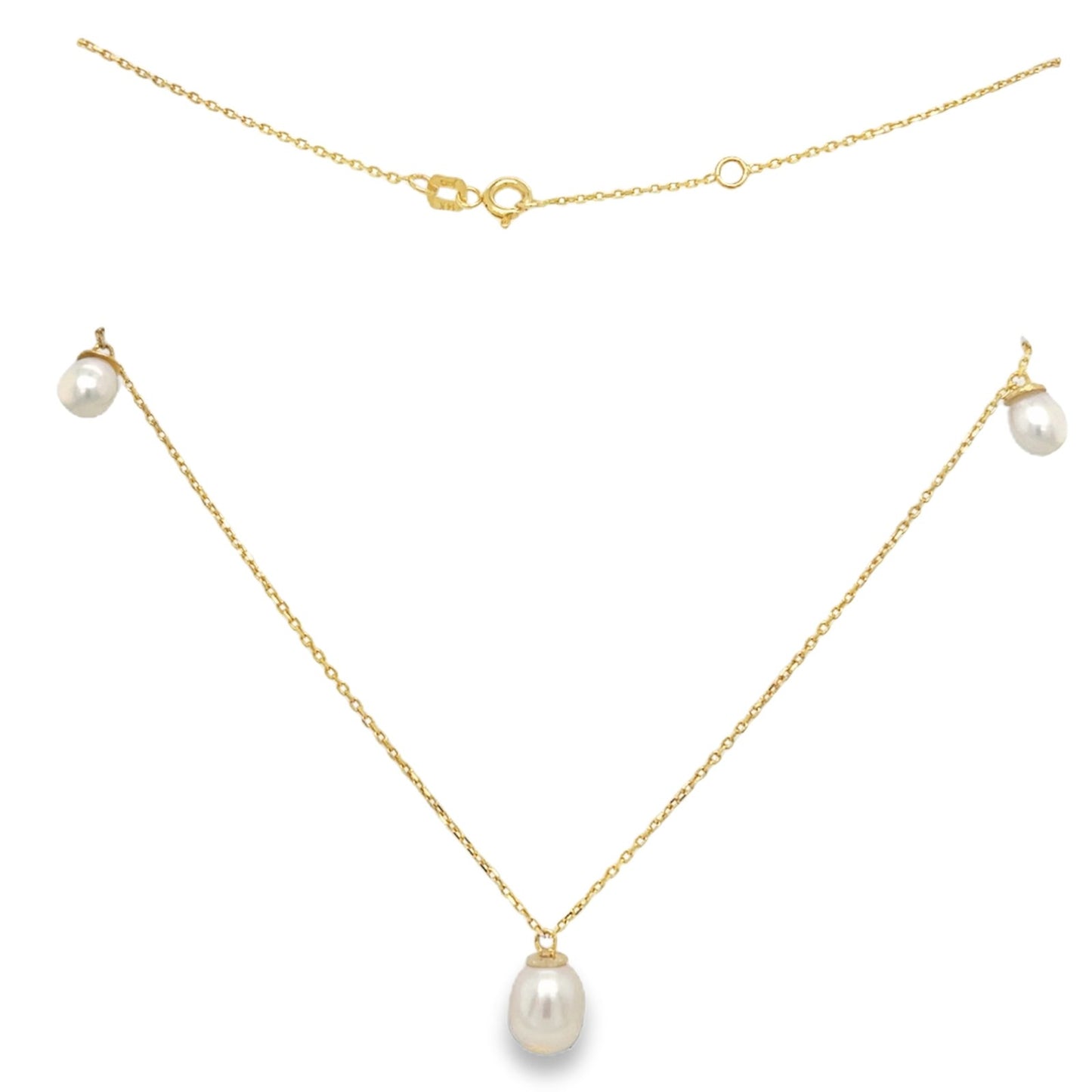 Jai's 14K Yellow Gold Pearl Charm Necklace