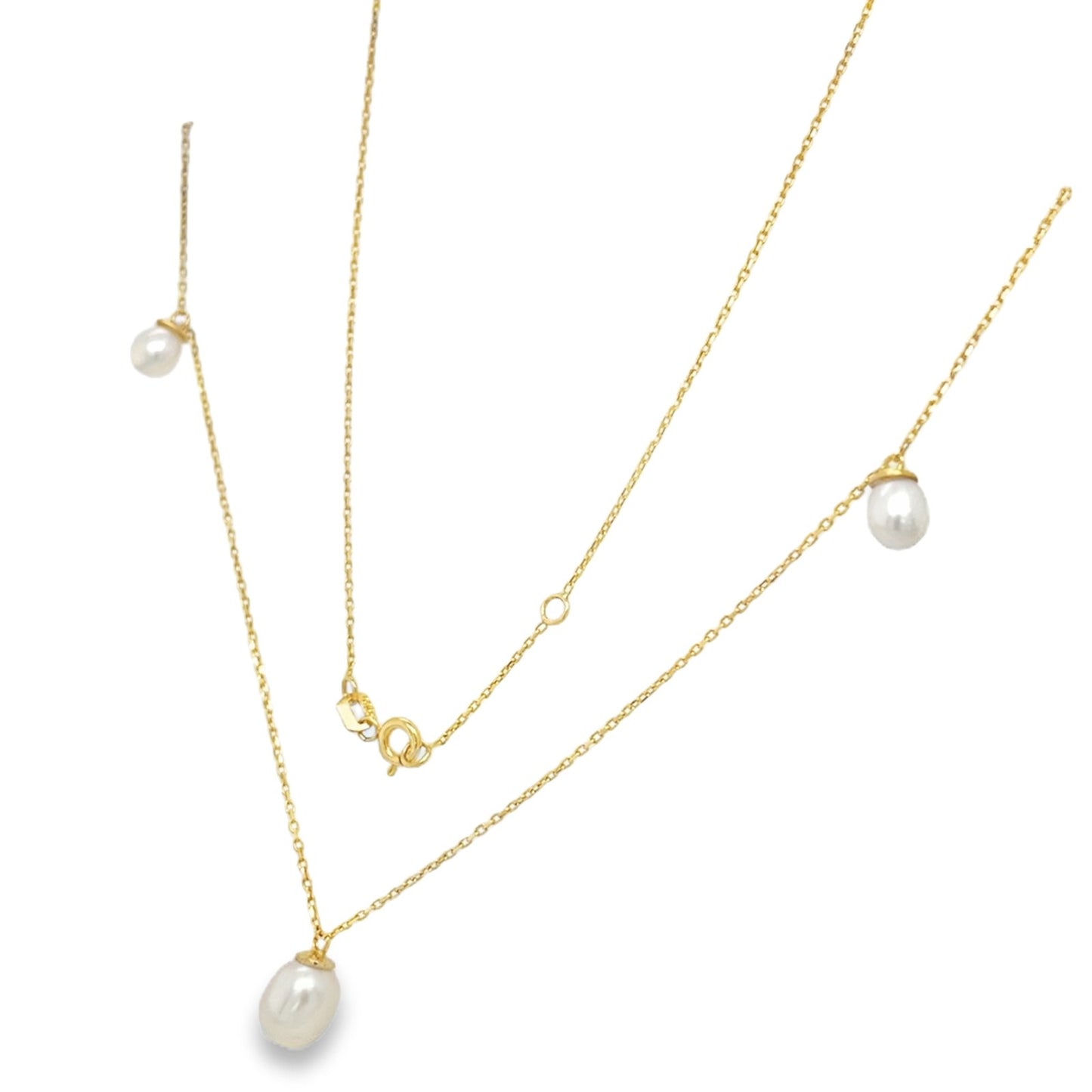 Jai's 14K Yellow Gold Pearl Charm Necklace