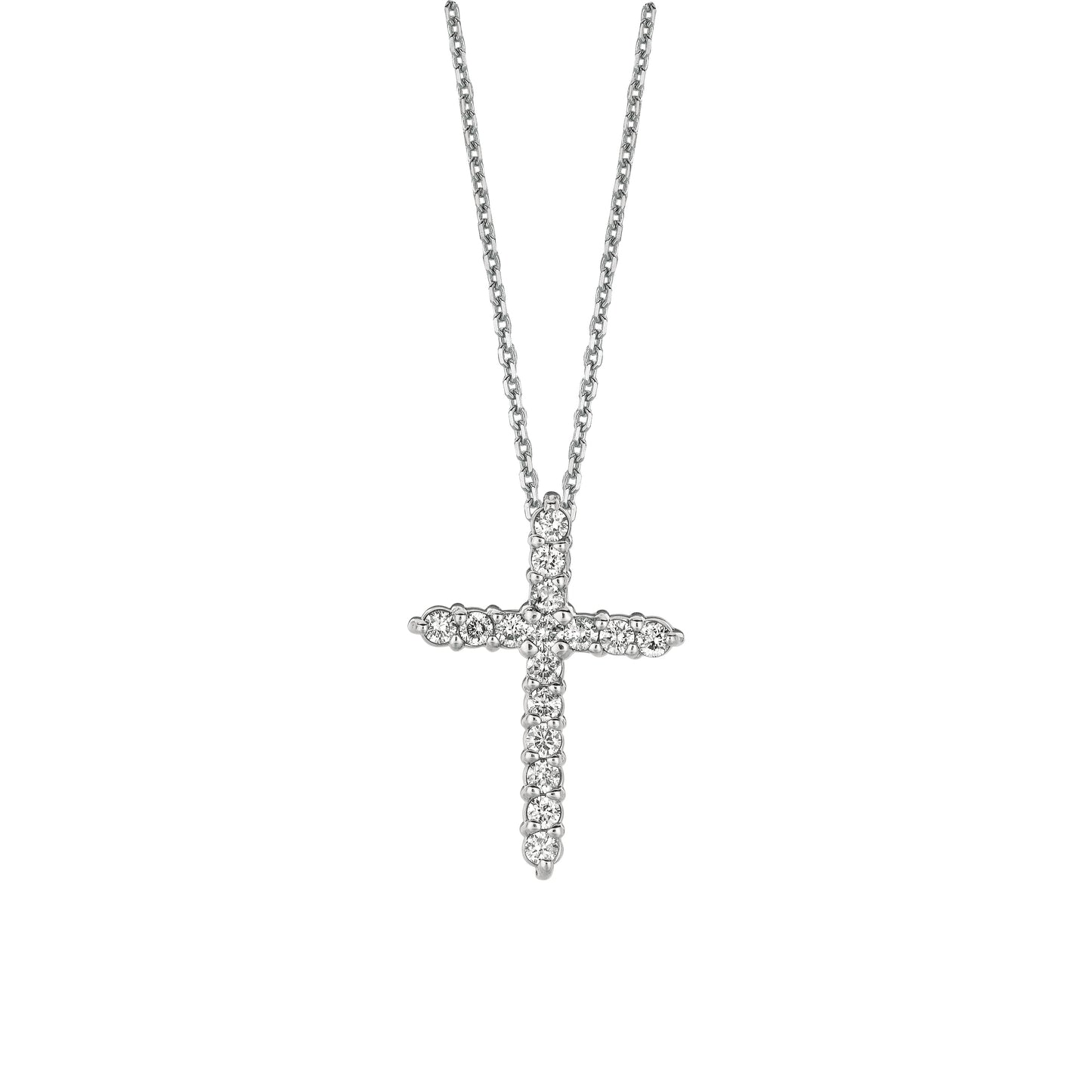 Morris & David's 14K White Gold Diamond Cross Necklace