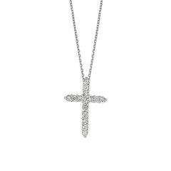 Morris & David's 14K White Gold Diamond Cross Necklace