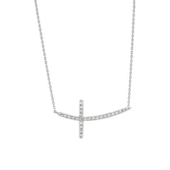 Morris & David's 14K White Gold Diamond Cross Necklace