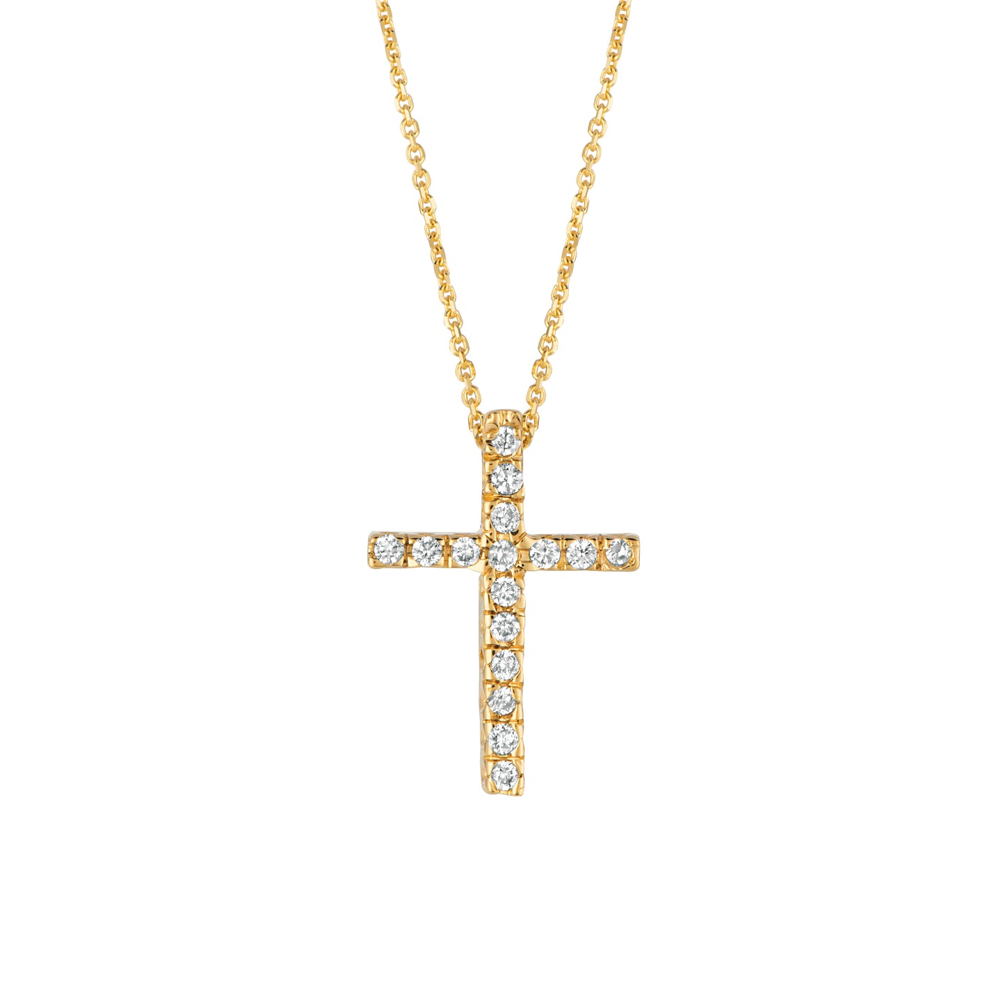 Morris & David’s 14K Yellow Gold Diamond Cross Necklace