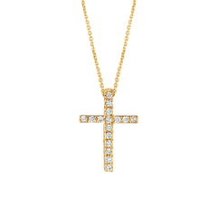 Morris & David’s 14K Yellow Gold Diamond Cross Necklace
