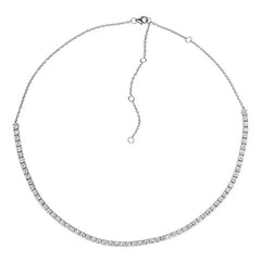 Morris & David's 14K White Gold Semi-pave 3-carat Diamond Tennis Necklace
