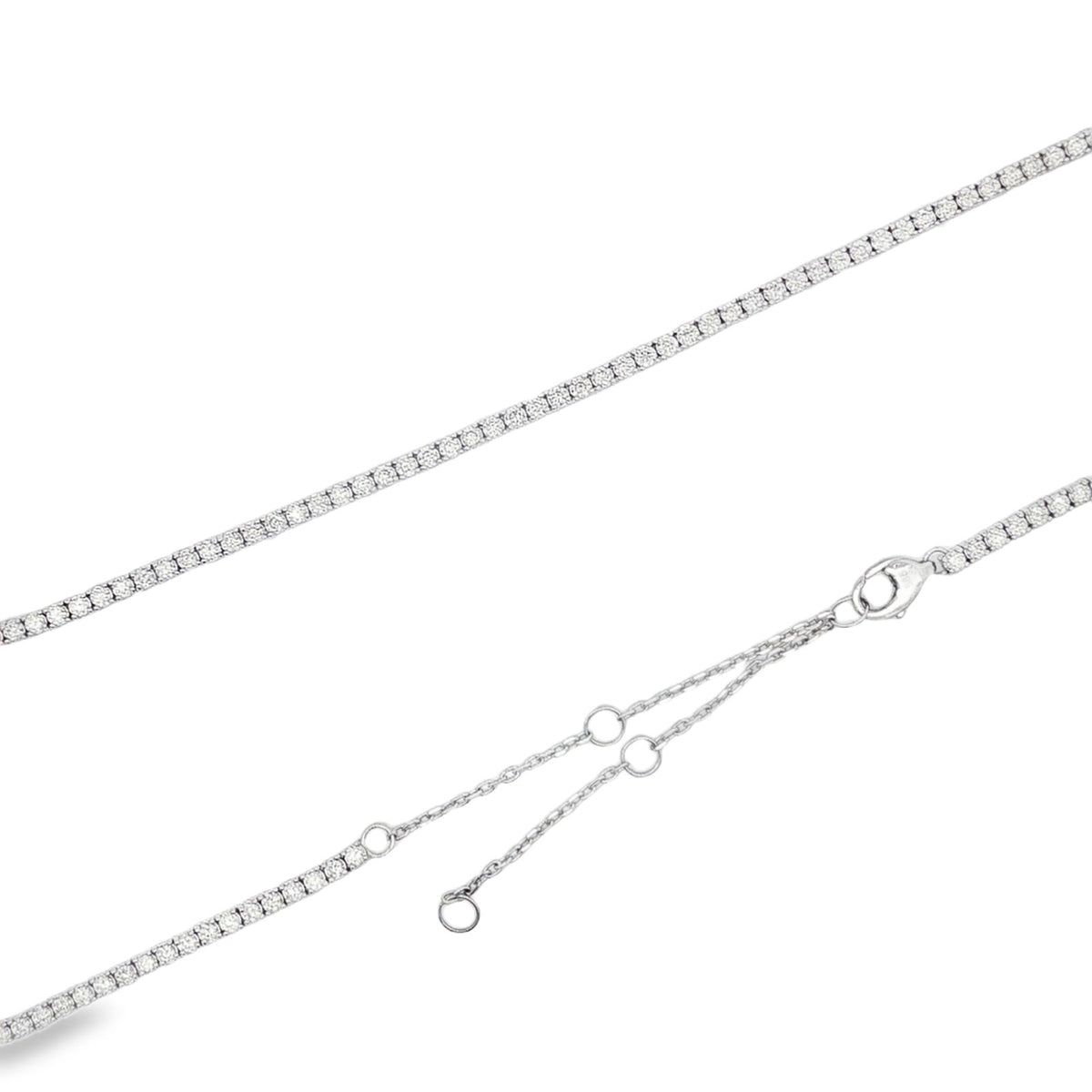 Morris & David's 14K White Gold 4-carat Diamond Tennis Necklace