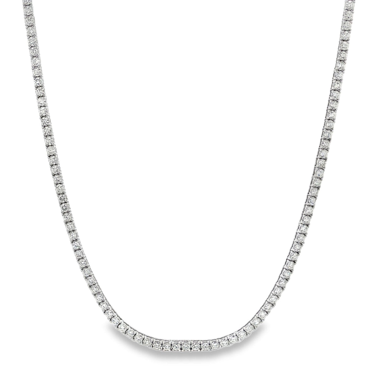 Morris & David's 14K White Gold 4-carat Diamond Tennis Necklace