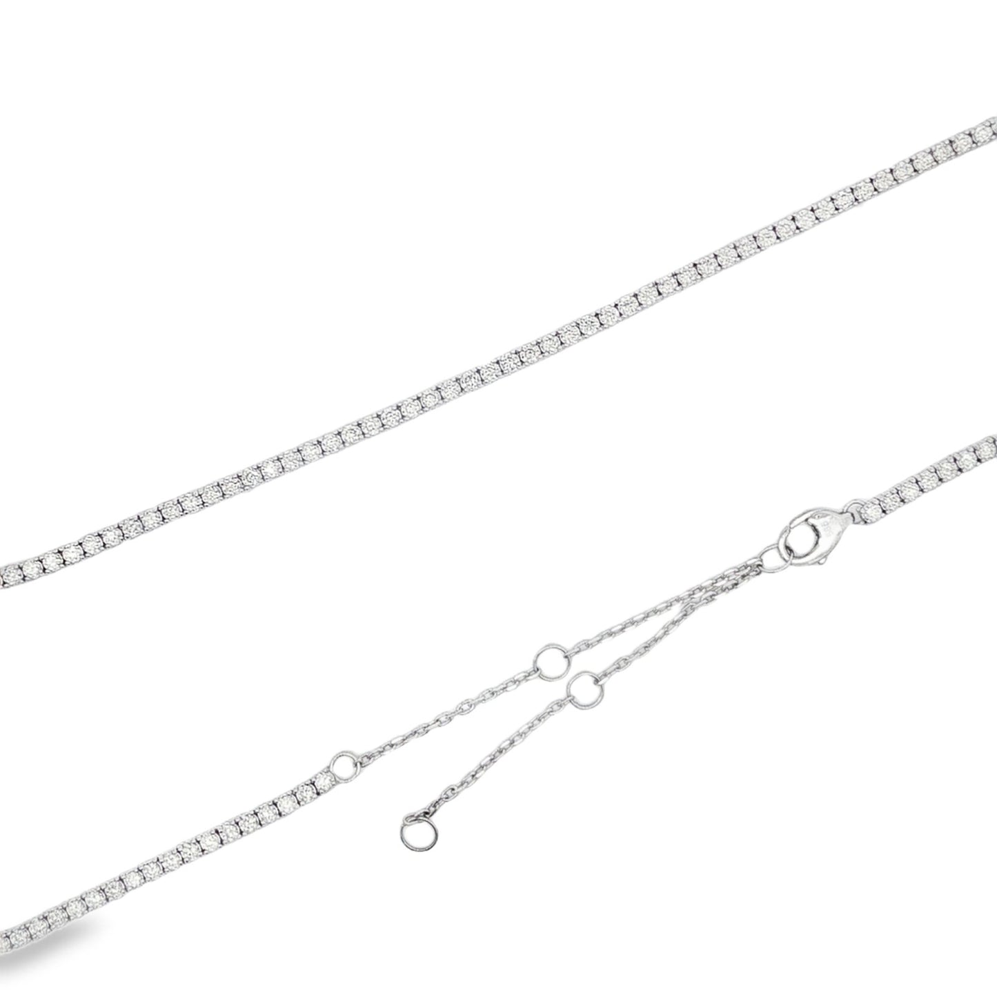 Morris & David's 14K White Gold 4-carat Diamond Tennis Necklace