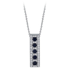 Morris & David's 14K White Gold Sapphire & Diamond Necklace