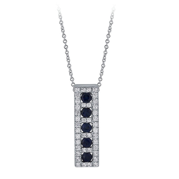 Morris & David's 14K White Gold Diamond & Sapphire Necklace
