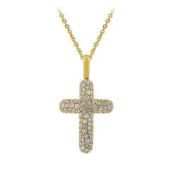 Morris & David's 14K Yellow Gold Diamond Pave Cross Necklace