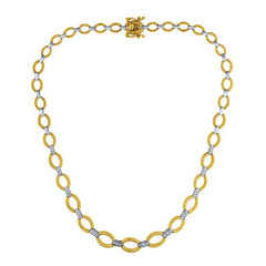 Morris & David's 14K Two-tone Diamond Link Necklace