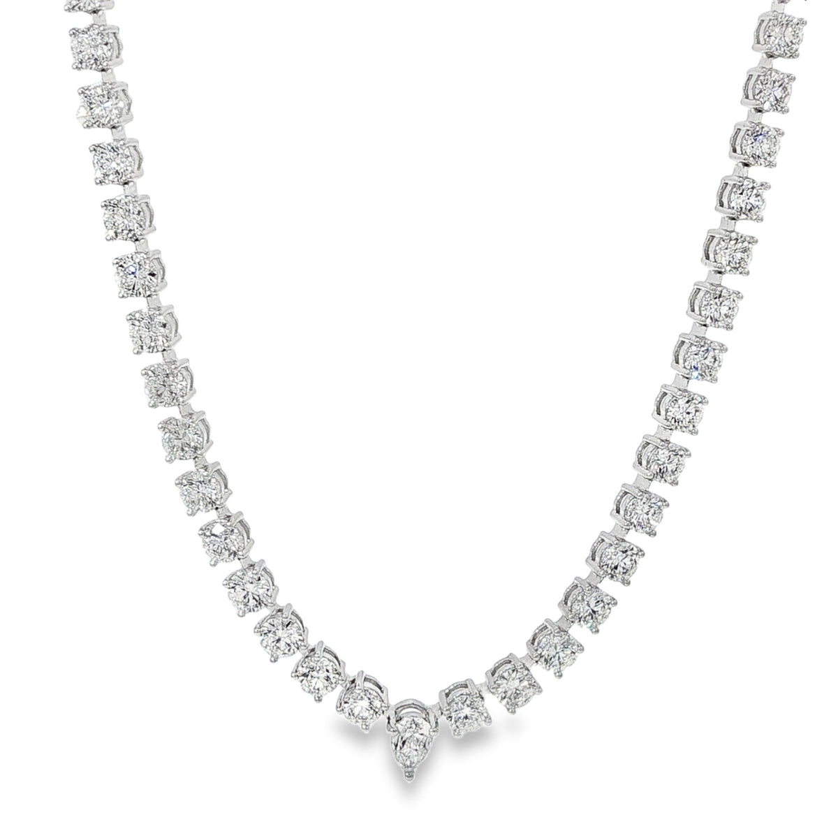 Jai's 18K White Gold 10-carat Diamond Tennis Necklace - 16"