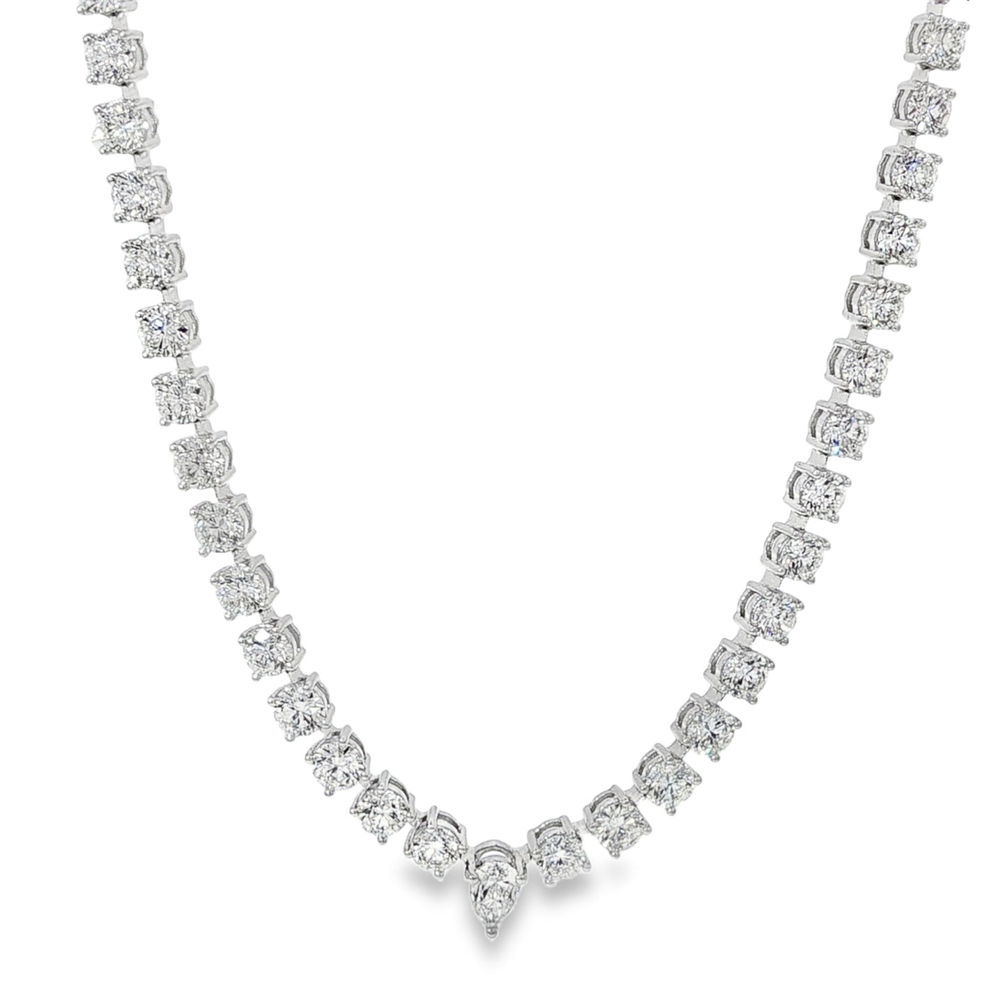 Jai's 18K White Gold 10-carat Diamond Tennis Necklace - 16"
