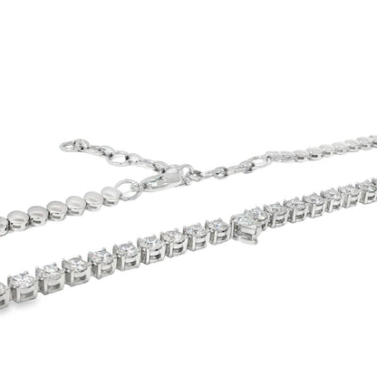 Jai's 18K White Gold 10-carat Diamond Tennis Necklace - 16"