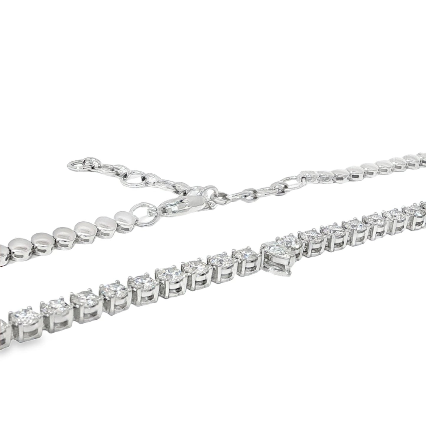 Jai's 18K White Gold 10-carat Diamond Tennis Necklace - 16"