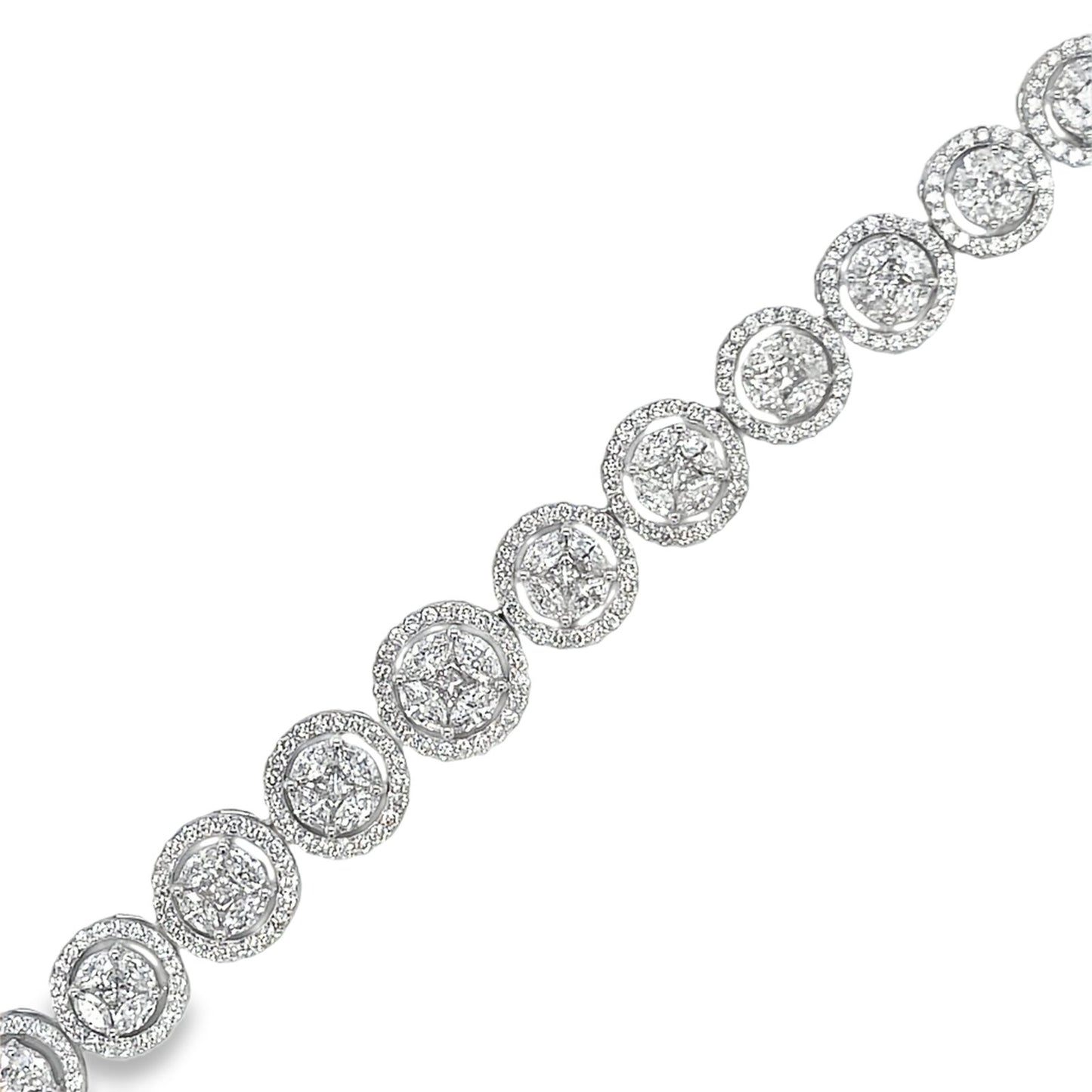 Jai's 18K White Gold Diamond Halo-strung Necklace